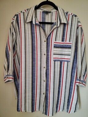 Striped Cotton Button Down Shirt